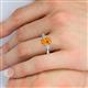 5 - Honora 9x7 mm Oval Shape Citrine and Pear Shape Diamond Three Stone Engagement Ring 