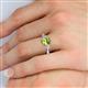 5 - Honora 9x7 mm Oval Shape Peridot and Pear Shape Diamond Three Stone Engagement Ring 
