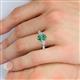 5 - Honora 9x7 mm Oval Shape Lab Created Alexandrite and Pear Shape Diamond Three Stone Engagement Ring 