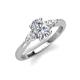 3 - Honora IGI Certified 9x7 mm Oval Shape Lab Grown Diamond and Natural Pear Shape Diamond Three Stone Engagement Ring 