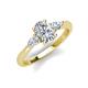 3 - Honora IGI Certified 9x7 mm Oval Shape Lab Grown Diamond and Natural Pear Shape Diamond Three Stone Engagement Ring 