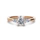 1 - Honora IGI Certified 9x7 mm Oval Shape Lab Grown Diamond and Natural Pear Shape Diamond Three Stone Engagement Ring 
