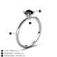 5 - Elodie 6.50 mm Round Black Diamond Solitaire Engagement Ring 