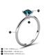 5 - Elodie 6.00 mm Round Blue Diamond Solitaire Engagement Ring 
