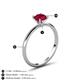 5 - Elodie 6.00 mm Round Ruby Solitaire Engagement Ring 