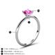 5 - Elodie 6.00 mm Round Lab Created Pink Sapphire Solitaire Engagement Ring 