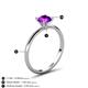 5 - Elodie 6.50 mm Round Amethyst Solitaire Engagement Ring 