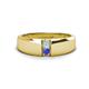 1 - Ethan 3.00 mm Round Aquamarine and Tanzanite 2 Stone Men Wedding Ring 
