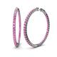 1 - Carisa 6.54 ctw (2.70 mm) Inside Outside Round Pink Sapphire Eternity Hoop Earrings 