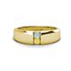 1 - Ethan 3.00 mm Round Aquamarine and Yellow Sapphire 2 Stone Men Wedding Ring 