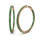 1 - Carisa 4.73 ctw (2.70 mm) Inside Outside Round Natural Emerald Eternity Hoop Earrings 