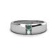 1 - Ethan 3.00 mm Round Lab Created Alexandrite and Opal 2 Stone Men Wedding Ring 