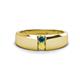 1 - Ethan 3.00 mm Round Blue Diamond and Yellow Sapphire 2 Stone Men Wedding Ring 