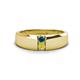 1 - Ethan 3.00 mm Round Blue Diamond and Yellow Diamond 2 Stone Men Wedding Ring 