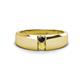 1 - Ethan 3.00 mm Round Black Diamond and Yellow Sapphire 2 Stone Men Wedding Ring 