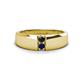 1 - Ethan 3.00 mm Round Black Diamond and Blue Sapphire 2 Stone Men Wedding Ring 