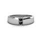 1 - Ethan 3.00 mm Round Black Diamond 2 Stone Men Wedding Ring 