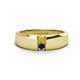 1 - Ethan 3.00 mm Round Citrine and Blue Sapphire 2 Stone Men Wedding Ring 