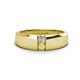 1 - Ethan 0.27 ctw (3.00 mm) Round Natural Diamond and Yellow Sapphire 2 Stone Men Wedding Ring 