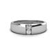 1 - Ethan 0.27 ctw (3.00 mm) Round Natural Diamond and White Sapphire 2 Stone Men Wedding Ring 