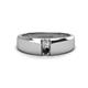 1 - Ethan 0.21 ctw (3.00 mm) Round Natural Diamond and Black Diamond 2 Stone Men Wedding Ring 