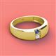 2 - Ethan 3.00 mm Round Iolite and White Sapphire 2 Stone Men Wedding Ring 
