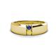 1 - Ethan 3.00 mm Round Iolite and Yellow Sapphire 2 Stone Men Wedding Ring 