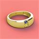 2 - Ethan 3.00 mm Round Iolite and Yellow Diamond 2 Stone Men Wedding Ring 