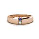 1 - Ethan 3.00 mm Round Iolite and Opal 2 Stone Men Wedding Ring 