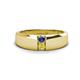 1 - Ethan 3.00 mm Round Iolite and Yellow Diamond 2 Stone Men Wedding Ring 