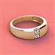 2 - Ethan 3.00 mm Round Lab Grown Diamond and Natural Diamond 2 Stone Men Wedding Ring 