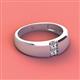 2 - Ethan 3.00 mm Round Lab Grown Diamond 2 Stone Men Wedding Ring 