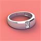 2 - Ethan 3.00 mm Round Lab Grown Diamond and White Sapphire 2 Stone Men Wedding Ring 