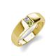 3 - Ethan 3.00 mm Round Lab Grown Diamond and Peridot 2 Stone Men Wedding Ring 