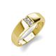 3 - Ethan 3.00 mm Round Lab Grown Diamond and Natural Diamond 2 Stone Men Wedding Ring 