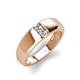 3 - Ethan 3.00 mm Round Lab Grown Diamond and Forever Brilliant Moissanite 2 Stone Men Wedding Ring 
