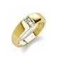 3 - Ethan 3.00 mm Round Lab Grown Diamond and Opal 2 Stone Men Wedding Ring 