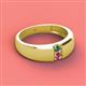 2 - Ethan 3.00 mm Round Lab Created Alexandrite and Pink Tourmaline 2 Stone Men Wedding Ring 