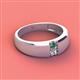 2 - Ethan 3.00 mm Round Lab Created Alexandrite and Diamond 2 Stone Men Wedding Ring 