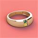 2 - Ethan 3.00 mm Round Lab Created Alexandrite and Yellow Diamond 2 Stone Men Wedding Ring 