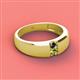 2 - Ethan 3.00 mm Round Black Diamond and Peridot 2 Stone Men Wedding Ring 