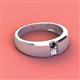 2 - Ethan 3.00 mm Round Black Diamond and White Sapphire 2 Stone Men Wedding Ring 