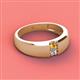 2 - Ethan 3.00 mm Round Citrine and Diamond 2 Stone Men Wedding Ring 
