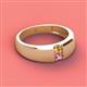2 - Ethan 3.00 mm Round Citrine and Pink Sapphire 2 Stone Men Wedding Ring 