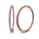 1 - Carisa 6.28 ctw (2.70 mm) Inside Outside Round Pink Sapphire and Natural Diamond Eternity Hoop Earrings 