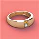 2 - Ethan 3.00 mm Round Citrine and Opal 2 Stone Men Wedding Ring 