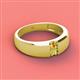 2 - Ethan 3.00 mm Round Citrine and Yellow Diamond 2 Stone Men Wedding Ring 