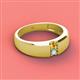 2 - Ethan 3.00 mm Round Citrine and Opal 2 Stone Men Wedding Ring 