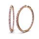 1 - Carisa 5.38 ctw (2.70 mm) Inside Outside Round Pink Tourmaline and Natural Diamond Eternity Hoop Earrings 