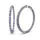 Carisa Iolite and Diamond Hoop Earrings Round Iolite and Diamond ctw Common Prong Inside Out Womens Hoop Earrings K White Gold